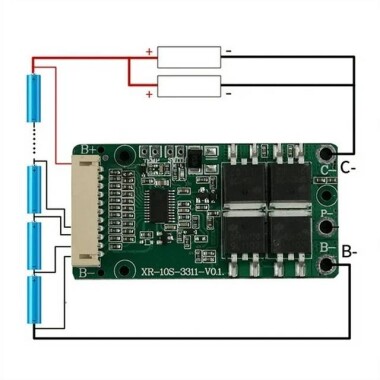 BMS 10S 36V 15A 18650 Li-ion Lityum Pil Şarj Koruma Levhası PCB Pcm Escooter E-Bisiklet Güç Bankası İçin Ortak Bağlantı Noktası 40cm 2.0mm Kablo İle Şarj - 2