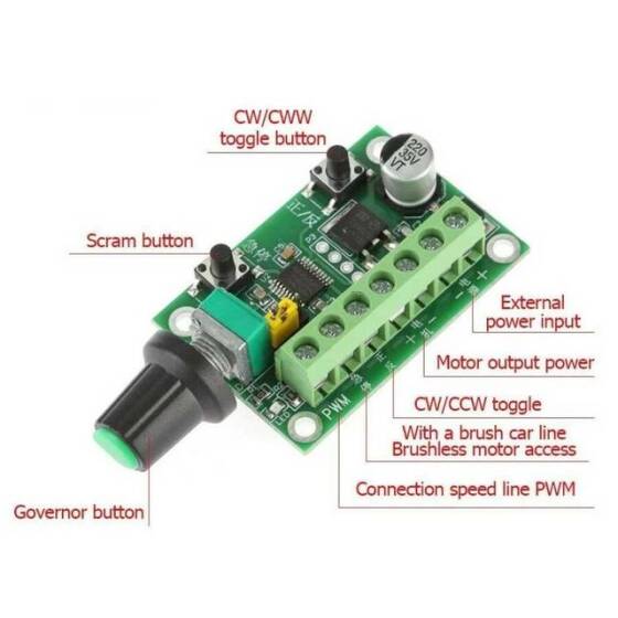 Brushless - Fırçasız PWM Motor Sürücü 6-30V - 3