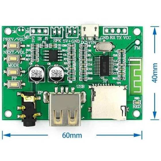BT201 Çift Modlu 5.0 BT Alıcı Modülü Kayıpsız Ses Güç Amplifikatörü Kartı - 5