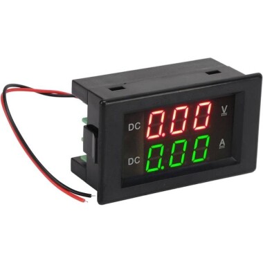 Çift Led 0-28 İnç Ekran DC0-100V 10A Gerilim Ve Akım Testi Dijital Enstrüman Dijital Metre Paneli Amplifikatör Kırmızı Yeşil 10A - 1