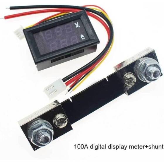 Çift Led 0-28 İnç Ekran DC0-100V 10A Gerilim Ve Akım Testi Dijital Enstrüman Dijital Metre Paneli Amplifikatör Mavi Yeşil 10A - 3