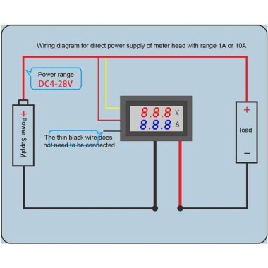 Çift Led 0-28 İnç Ekran DC0-100V Gerilim Ve Akım Testi Dijital Enstrüman Dijital Metre Paneli Amplifikatör Kırmızı Mavi 10A - 5
