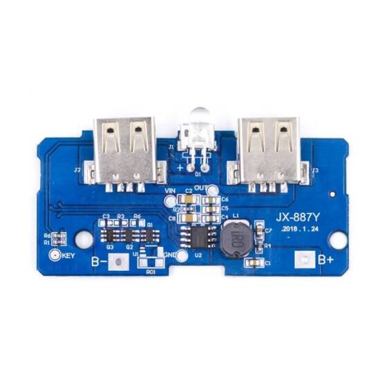 Çift Mikro USB 3.7V 5V 2A Mobil Güç Bankası DIY 18650 Lityum Pil Şarj Cihazı PCB Kiti güçlendirici Yükseltme Modül Led - 10