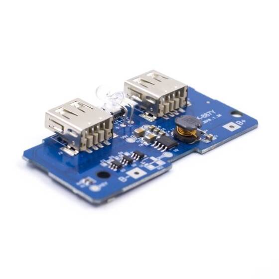 Çift Mikro USB 3.7V 5V 2A Mobil Güç Bankası DIY 18650 Lityum Pil Şarj Cihazı PCB Kiti güçlendirici Yükseltme Modül Led - 12