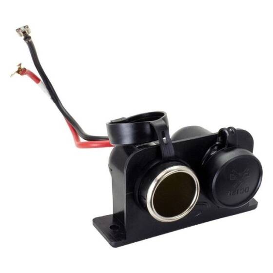 Çiftli Dişi Araç Çakmak Soketi - 20cm Kablolu - 2