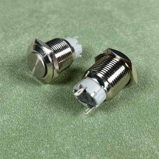 Çıkık Kafa 16mm Su Geçirmez Kendinden Kilitli Metal Push Buton Işıksız - 2