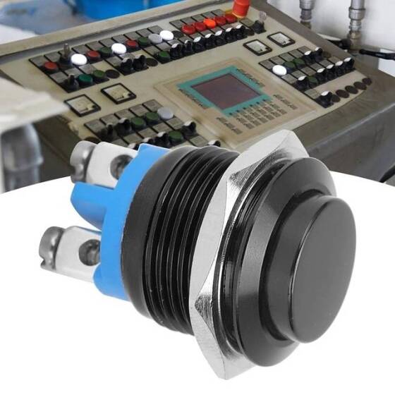 Çıkık Kafa 16mm Su Geçirmez Kendinden Sıfırlamalı Metal Push Buton Işıksız - 4