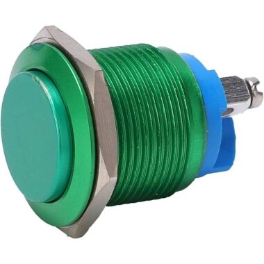 Çıkık Kafa 19mm Su Geçirmez Kendinden Sıfırlamalı Metal Push Buton Işıksız - 1
