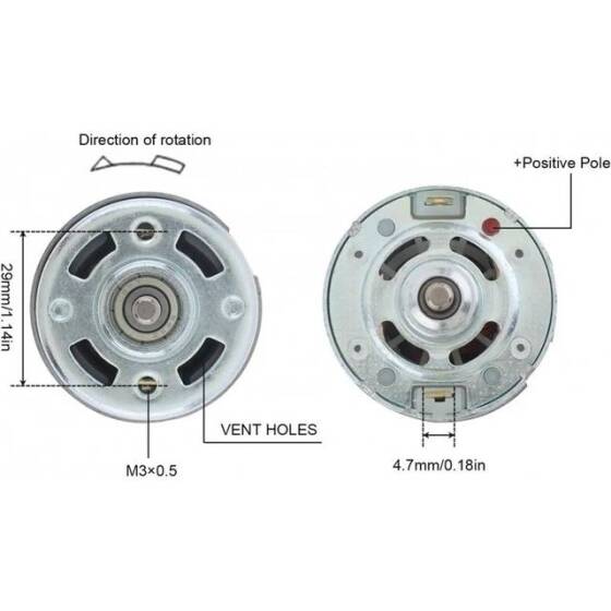 D Şaft 775 12V 3000RPM Yüksek Hızlı Yüksek Torklu DC Motor Çift Şaftlı - 3