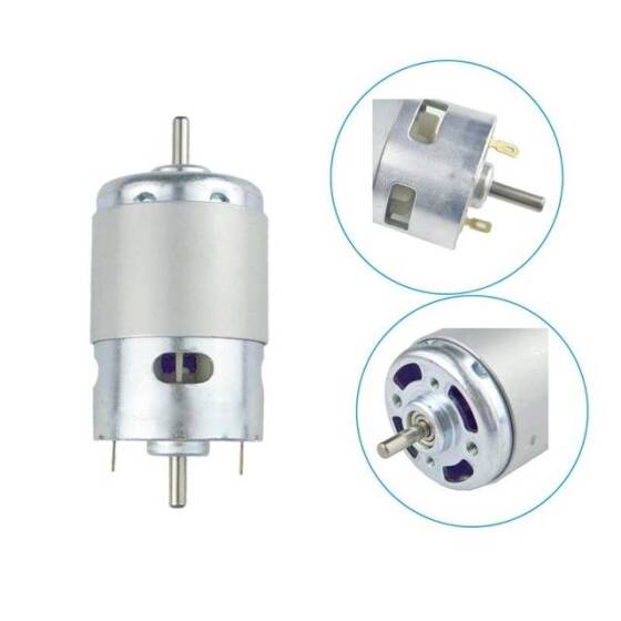 D Şaft 775 12V 6000RPM Yüksek Hızlı Yüksek Torklu DC Motor Çift Şaftlı - 3