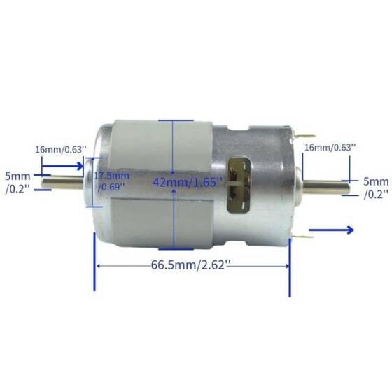 D Şaft 775 12V 10000RPM Yüksek Hızlı Yüksek Torklu DC Motor Çift Şaftlı - 2
