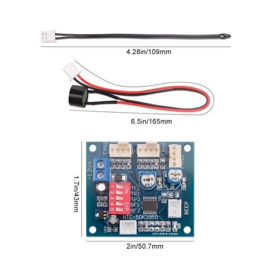 DC 12V PWM DC Fan Hız Kontrol Cihazı Değişken Hız Sıcaklık Hız Kontrol Cihazı Sıcaklık Probu İle Yüksek Sıcaklık Alarmı - 1