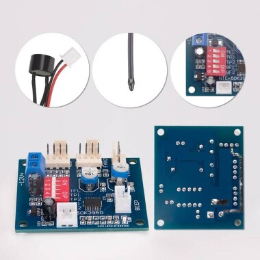 DC 12V PWM DC Fan Hız Kontrol Cihazı Değişken Hız Sıcaklık Hız Kontrol Cihazı Sıcaklık Probu İle Yüksek Sıcaklık Alarmı - 3