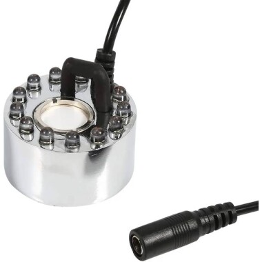 DC 24V 16mm 12 LED Alaşımlı Hava Nemlendirici Mist Maker Nebulizatör 46mmx38mm AK Fişli - 3