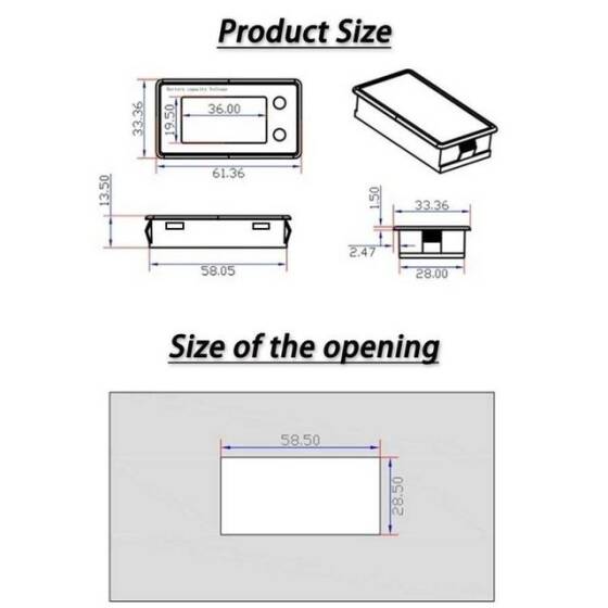 DC 8-100V Lityum Pil / Akü Kapasite Göstergesi - Beyaz - 2