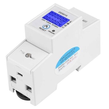 DDS015 5-80A 230V 50Hz Dijital LCD Tek Fazlı Enerji Ölçer Watt Metre DIN Ray Montajı - Pilsiz - 3