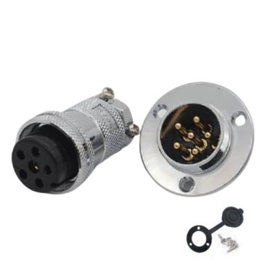 DF25 6 Pin 25mm Su Geçirmez Konnektör Takımı - Görsu Elektronik