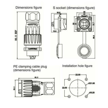 DH-20-C04SX-03-401 4 Pin Su Geçirmez Konnektör - Erkek - 2