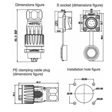 DH-20-C05PE-03-001 5 Pin Su Geçirmez Konnektör - Erkek - 2
