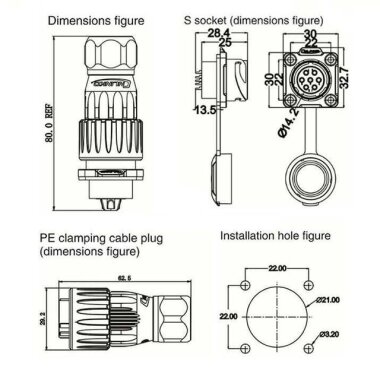 DH-20-C07SX-03-401 7 Pin Su Geçirmez Konnektör - Erkek - 2