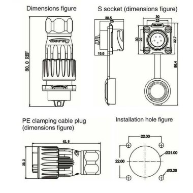 DH-20-J05SX-03-401 5 Pin Su Geçirmez Konnektör - Dişi - 2