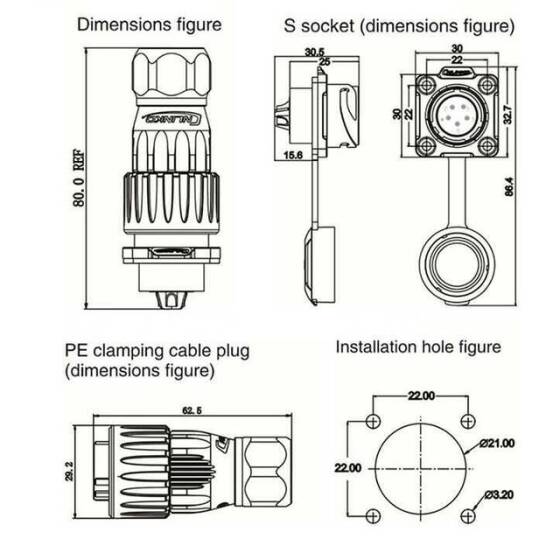 DH-20-J05SX-03-401 5 Pin Su Geçirmez Konnektör - Dişi - 2