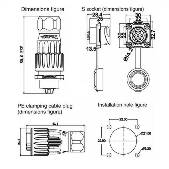 DH-20-J07SX-03-401 7 Pin Su Geçirmez Konnektör - Dişi - 2