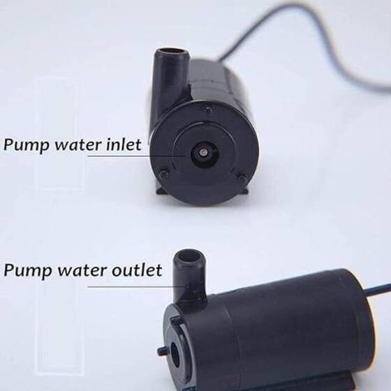 Dikey USB'li 5V Siyah Sessiz Mini Dalgıç Pompa - 2
