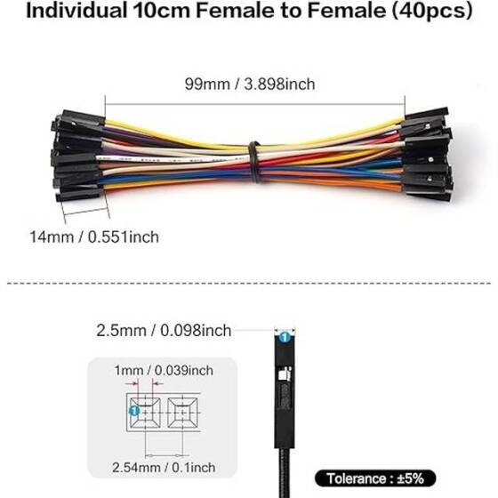 Dişi - Dişi Jumper Kablo 40 Pin 10cm 24AWG - 6