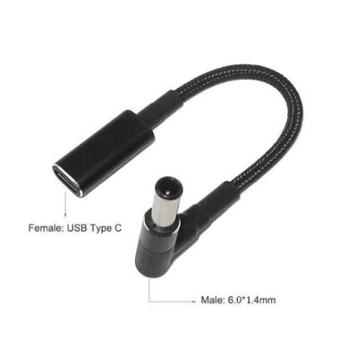 Dişi Type C - Erkek 6.0x1.4mm Jack Dönüştürücü Kablo Tip-C to 6014 - Görsu Elektronik