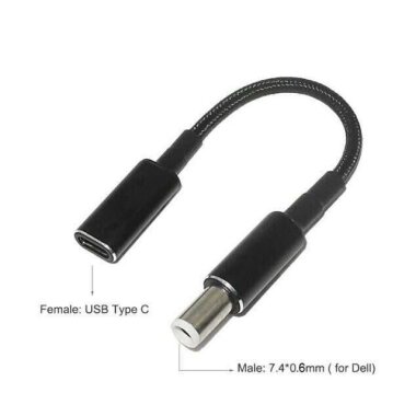 Dişi Type C - Erkek 7.4x0.6mm Dell Dönüştürücü Kablo Tip-C to 7406DELL - Görsu Elektronik