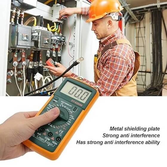DT9205M Dijital Multimetre Voltmetre Ohmmetre Ampermetre Kapasite Test Cihazı Pilsiz - 3