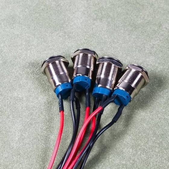 Düz Kafa 12mm Su Geçirmez Kendinden Kilitli Metal Push Buton Işıksız - 3