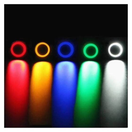 Düz Kafa 16mm 3-6V Su Geçirmez Kendinden Kilitli Metal Push Buton Mavi Ledli - 3