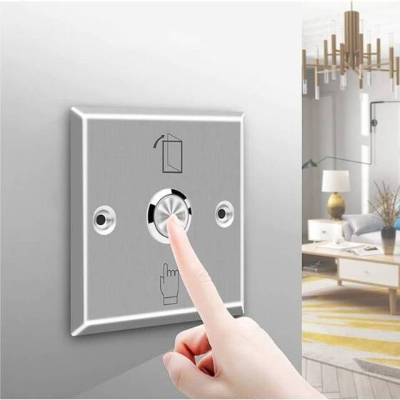 Düz Kafa 19mm 110-220V Su Geçirmez Kendinden Kilitli Metal Push Buton Kırmızı Ledli Soket Dahil - 5