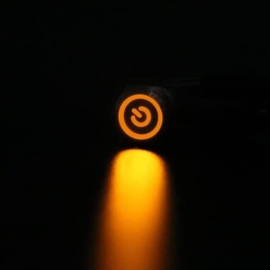 Düz Kafa 22mm 3-6V Su Geçirmez Anlık Kendinden Sıfırlamalı Metal Push Buton Sarı Ledli - 1