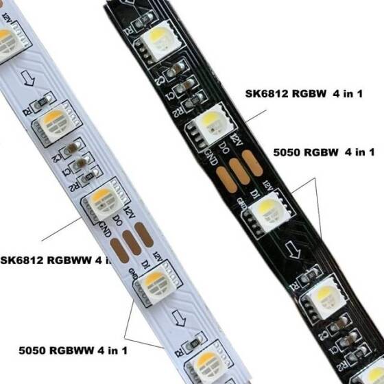 Epoksi 5V SK6812 RGBCW 5050 Beyaz SMD LED Şerit 60 LED/Metre Esnek 5 Metrelik Makara IP65 - 4