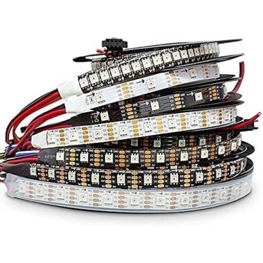 Epoksi 5V SK9822 APA102C RGB5050 Siyah SMD LED Şerit 60 LED/Metre Esnek 5 Metrelik Makara IP65 - 1