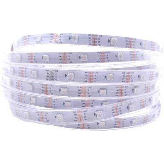 Epoksi 5V WS2813B RGB5050 Beyaz SMD LED Şerit 30 LED/Metre Esnek 5 Metrelik Makara IP65 - 1