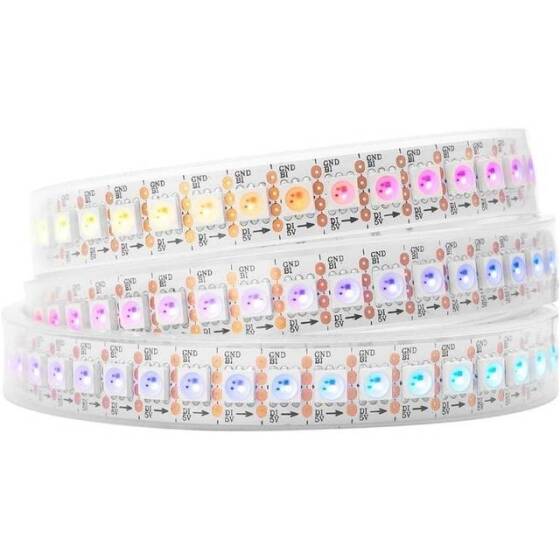 Epoksi 5V WS2813B RGB5050 Siyah Esnek 1M SMD LED Şerit 144 LED/Metre IP65 - 1