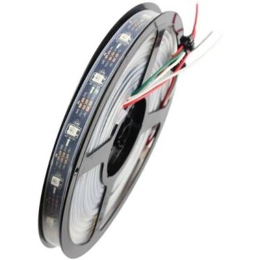 Epoksi 5V WS2813B RGB5050 Siyah SMD LED Şerit 30 LED/Metre Esnek 5 Metrelik Makara IP65 - 1