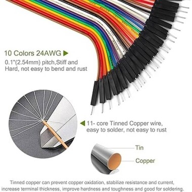 Erkek - Dişi Jumper Kablo 40 Pin 10cm 24AWG - 8