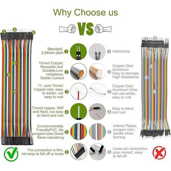 Erkek - Erkek Jumper Kablo 40 Pin 10cm 24AWG - 3