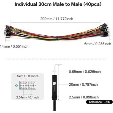 Erkek - Erkek Jumper Kablo 40 Pin 30cm 24AWG - 6