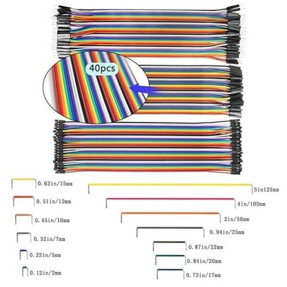 Erkek - Erkek Jumper Kablo 40 Pin 40cm 24AWG - 8