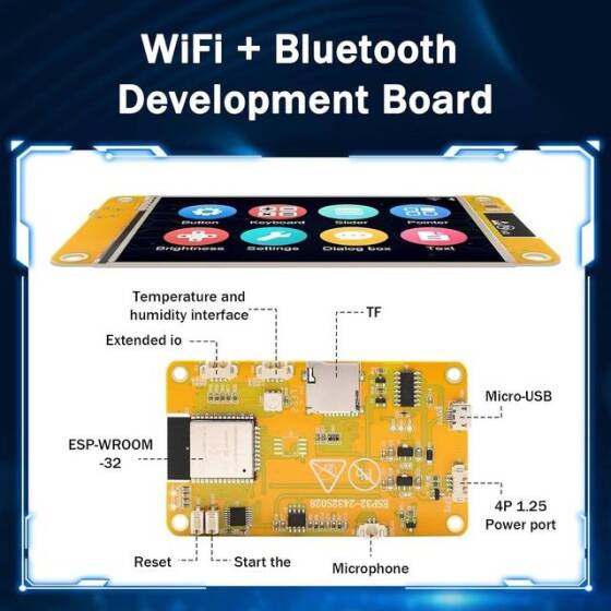 ESP32 Arduino LVGL WIFI Ve Bluetooth Geliştirme Kurulu 3.5 İnç 320x480 Akıllı Ekran Capacitive - 2