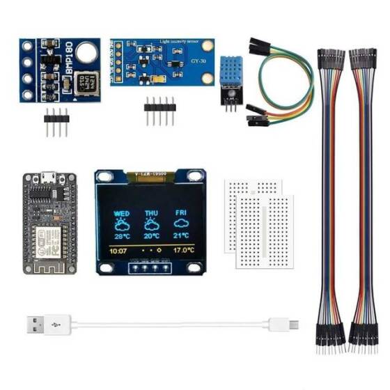 ESP8266 Hava Durumu Ölçüm Seti - Demonte Sıcaklık Nem ve Basınç Ölçer - 1