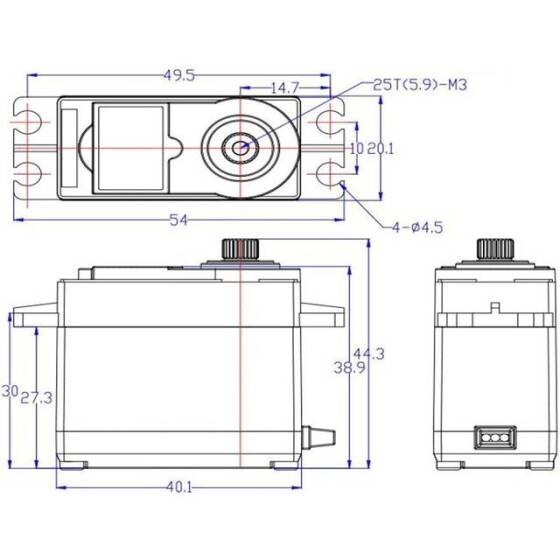 FEETECH FS5115M 6V 180 Derece Analog Servo Motor Tork 15kg - 4