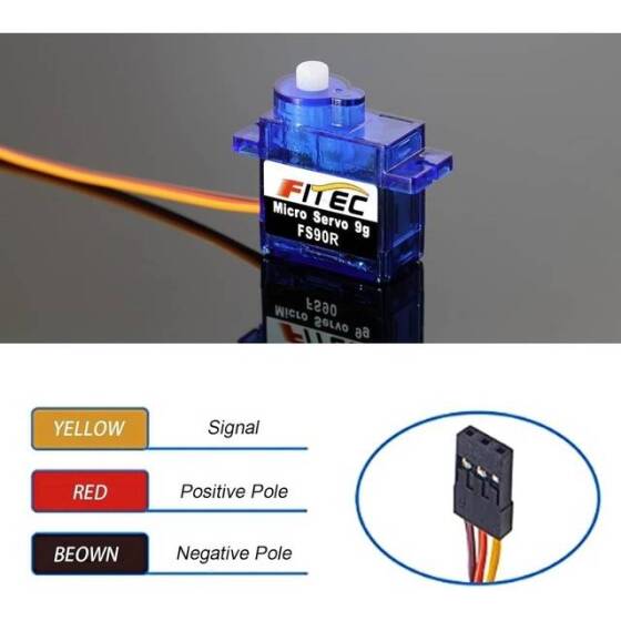FEETECH FS90R 6V 360 Derece Mikro 9G Servo Motor Tork 1.5kg - 3