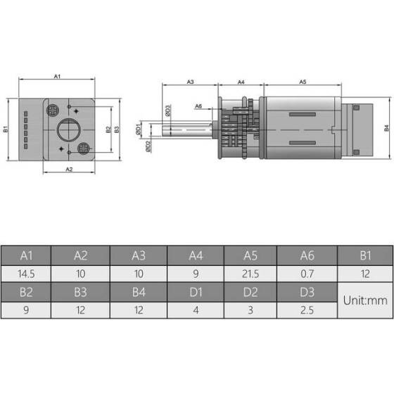 GA12-N20 12V 1000RPM Mikro DC Redüktörlü Motor Kablolu Encoder - 2